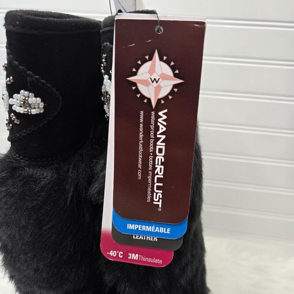 Wanderlust Women's Nika Black Fur Knee-High Boots Shoes 8 Wide W 1077498-9 New - Picture 12 of 16